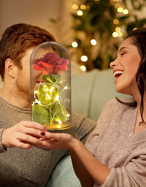 Load image into Gallery viewer, Gifts for Her Beauty and the Beast Eternal Rose in Glass Dome Artificial Forever Flower LED Light Mothers Day Gifts for Women
