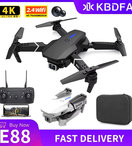 KDBFA 2024 New E88 Pro WIFI FPV Drone Wide Angle HD 4K 1080P Camera Height Hold RC Foldable Quadcopter Dron Helicopter Toys Gift