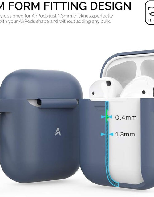 Load image into Gallery viewer, Airpods Case Cover plus Hand Strap Silicone Protective Case Cover Accessories Compatible with Apple Airpods 2 &amp; 1 for Man Wonen Girls(Black)
