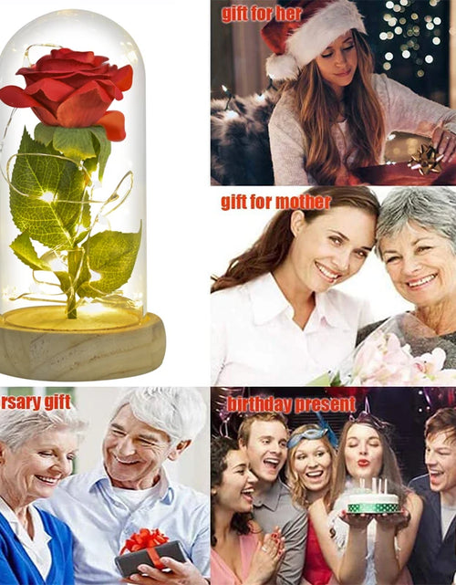 Load image into Gallery viewer, Gifts for Her Beauty and the Beast Eternal Rose in Glass Dome Artificial Forever Flower LED Light Mothers Day Gifts for Women
