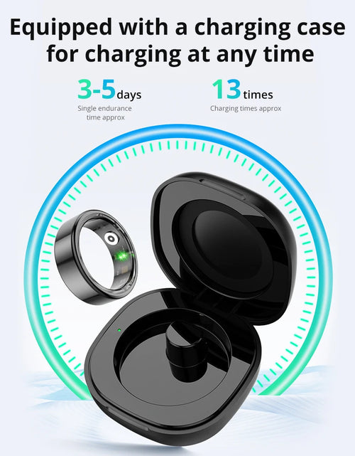 Load image into Gallery viewer, -R02 Smart Ring with Charging Case for Men Women, Battery Life, 39 Days, Health Monitor, 5ATM Waterproof, Multi-Sport Mode
