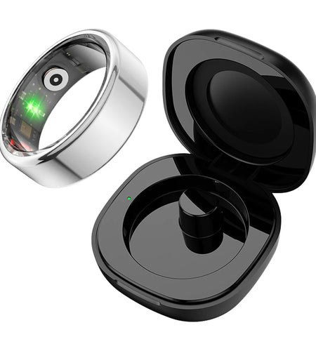 -R02 Smart Ring with Charging Case for Men Women, Battery Life, 39 Days, Health Monitor, 5ATM Waterproof, Multi-Sport Mode