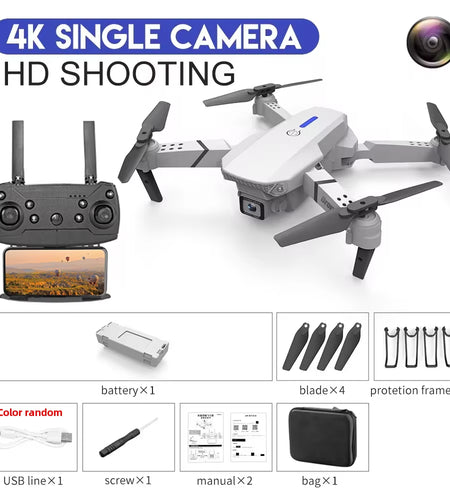 KDBFA 2024 New E88 Pro WIFI FPV Drone Wide Angle HD 4K 1080P Camera Height Hold RC Foldable Quadcopter Dron Helicopter Toys Gift