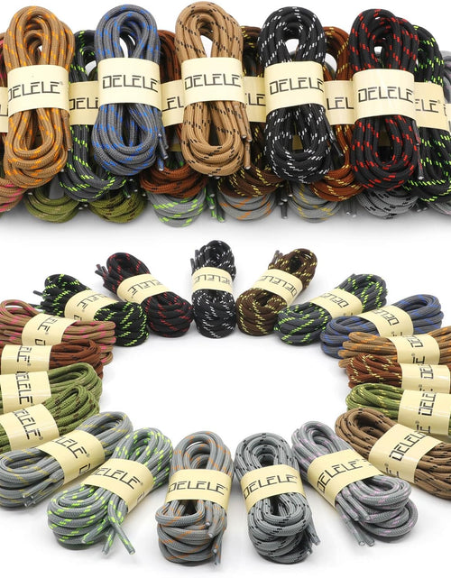 Load image into Gallery viewer, round Work Boot Laces: Heavy Duty Hiking Shoe Laces for Boots 2 Pair
