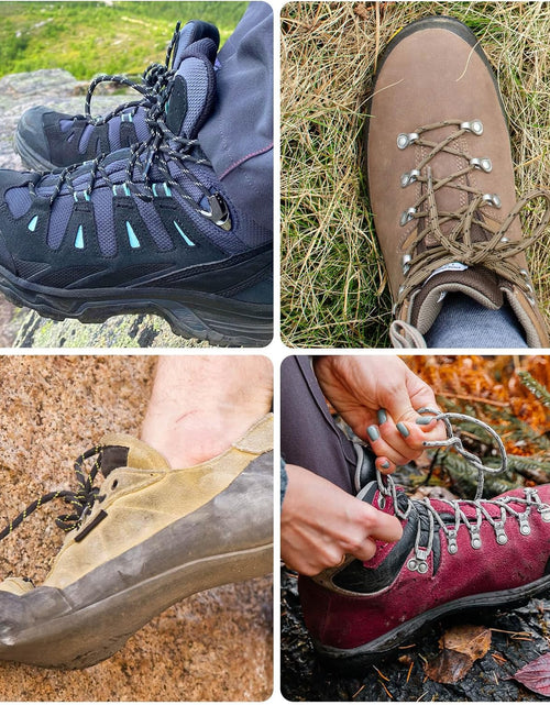 Load image into Gallery viewer, round Work Boot Laces: Heavy Duty Hiking Shoe Laces for Boots 2 Pair
