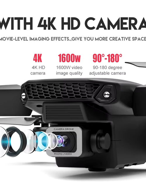 Load image into Gallery viewer, KDBFA 2024 New E88 Pro WIFI FPV Drone Wide Angle HD 4K 1080P Camera Height Hold RC Foldable Quadcopter Dron Helicopter Toys Gift
