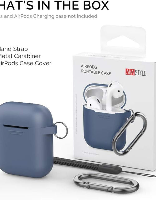 Load image into Gallery viewer, Airpods Case Cover plus Hand Strap Silicone Protective Case Cover Accessories Compatible with Apple Airpods 2 &amp; 1 for Man Wonen Girls(Black)
