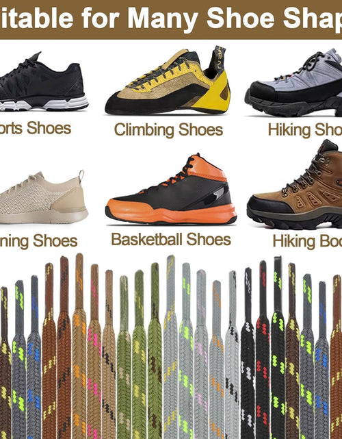 Load image into Gallery viewer, round Work Boot Laces: Heavy Duty Hiking Shoe Laces for Boots 2 Pair
