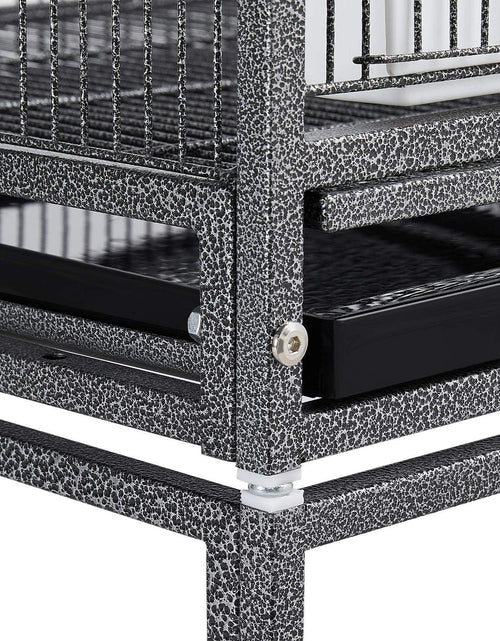 Load image into Gallery viewer, 41.5" Stackable Divided Breeder Breeding Parakeet Bird Cage for Canaries Cockatiels Lovebirds Finches Budgies Small Parrots with Rolling Stand, Black
