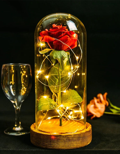 Load image into Gallery viewer, Gifts for Her Beauty and the Beast Eternal Rose in Glass Dome Artificial Forever Flower LED Light Mothers Day Gifts for Women
