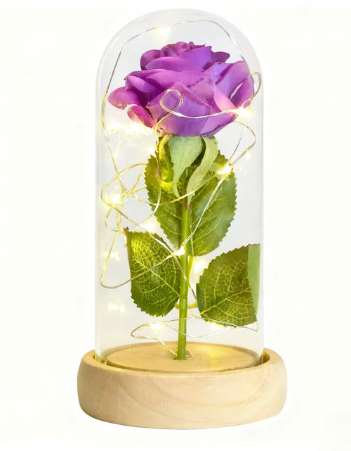Load image into Gallery viewer, Gifts for Her Beauty and the Beast Eternal Rose in Glass Dome Artificial Forever Flower LED Light Mothers Day Gifts for Women
