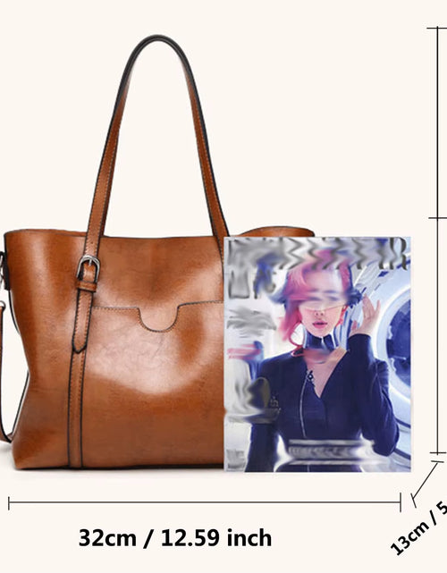 Load image into Gallery viewer, Shoulder Bags for Women Oil Wax Leather Handbag Tote Crossbody Bag Vintage Satchels Women Bags Designer Handbag High Quality
