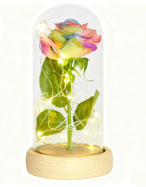 Load image into Gallery viewer, Gifts for Her Beauty and the Beast Eternal Rose in Glass Dome Artificial Forever Flower LED Light Mothers Day Gifts for Women
